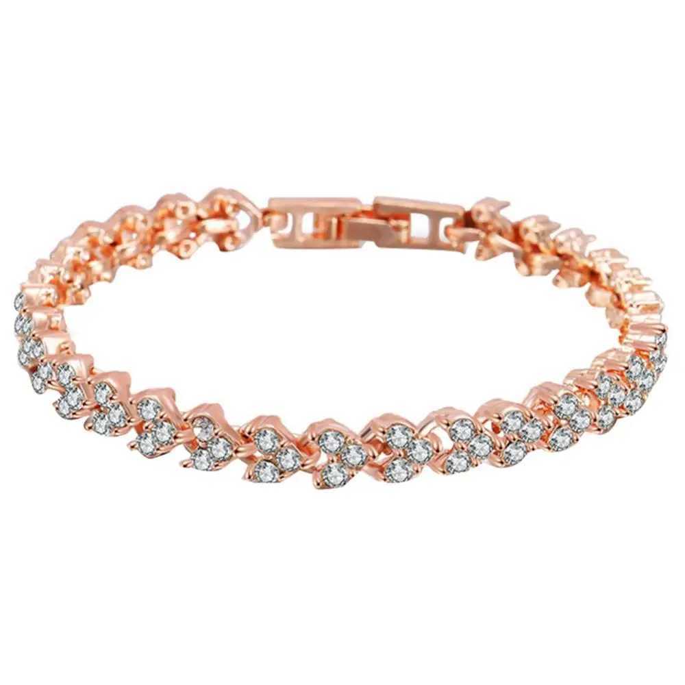Roman Style Bracelet Women Fashion Full Rhinestone Inlaid Bracelet Bangle Wedding Party Jewelry GiftXJ250109