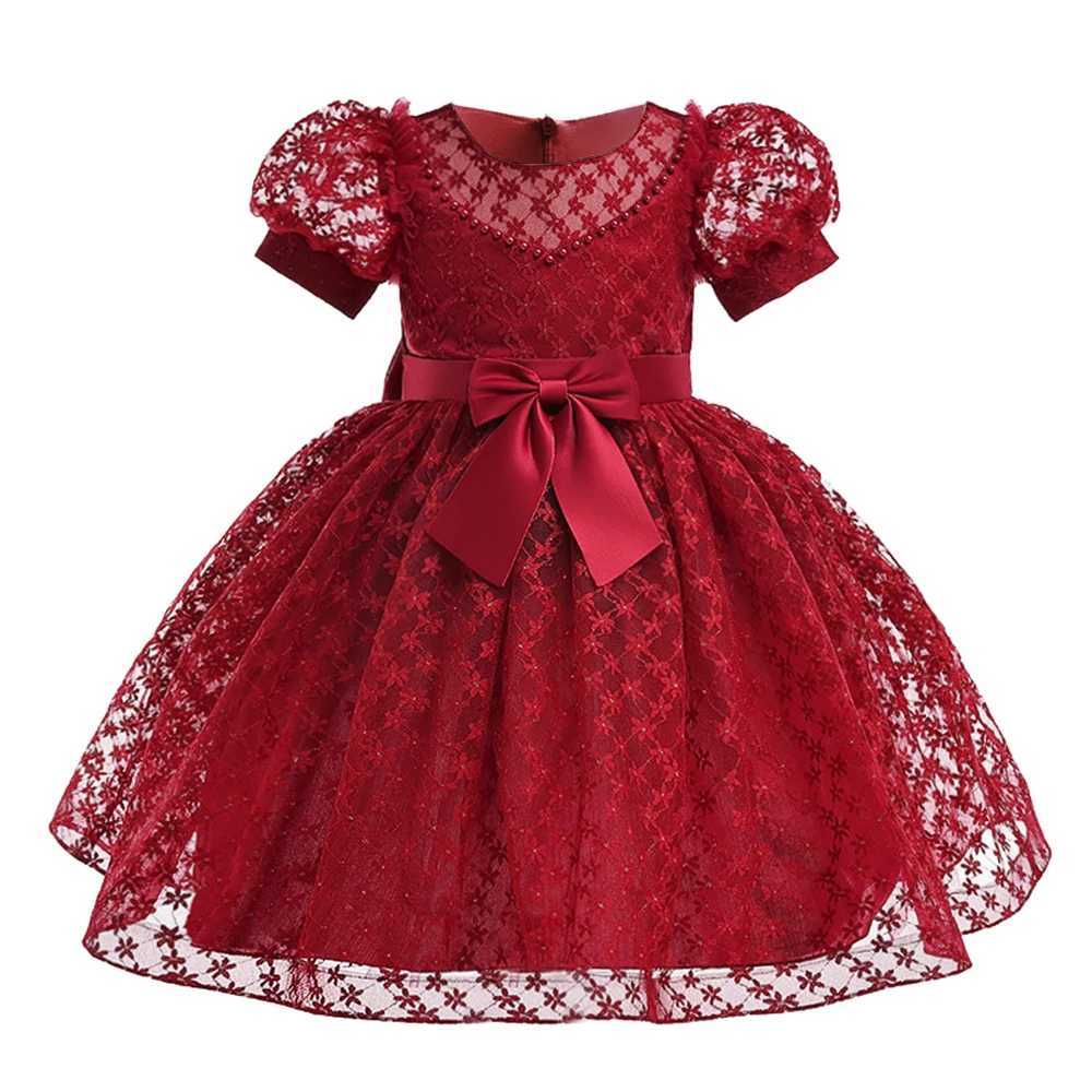 Kids Princess Dress For Girls Bow Birthday Par Dresses Short Sleeve Children Costume Flower Girl Wedding Bridesmaid VestidosXJ250108