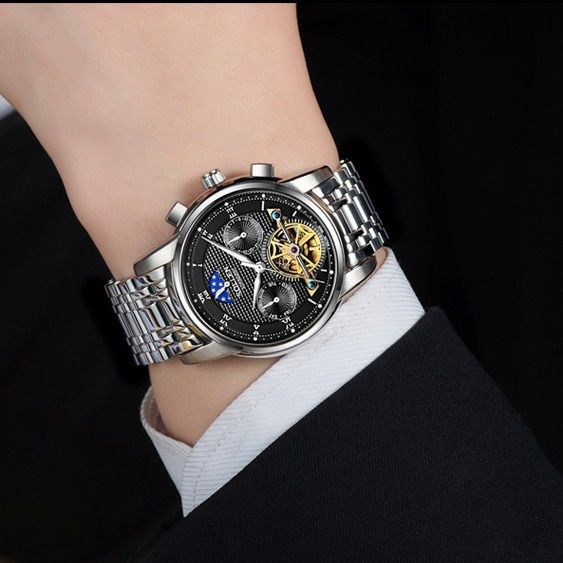 Men's Automatic Mechanical Watch with Flywheel Series - Casual and Business