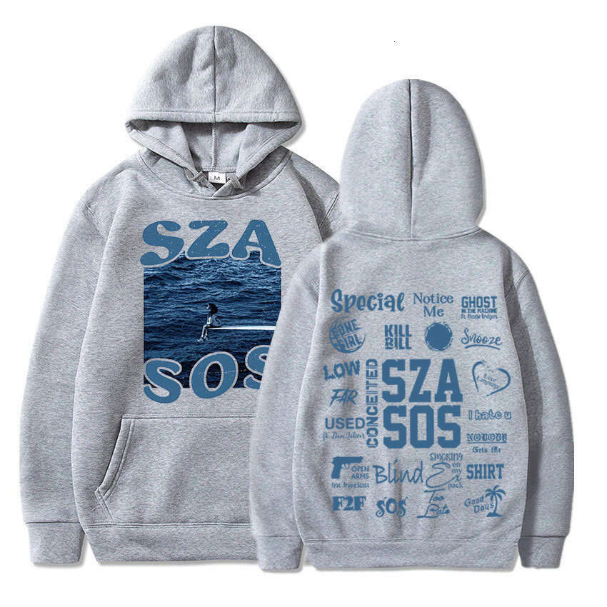 SZA Music Album SOS Graphic Hoodie Men Women's Vintage Overs