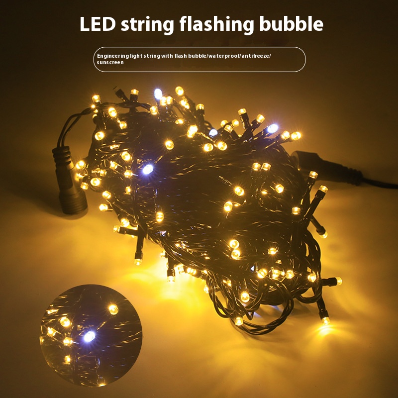 LED lights string black string lights string with flashing lights flashing lights waterproof string lights stars Christmas outdoor