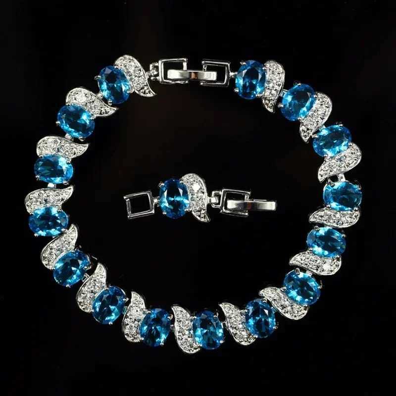 Exquisite Shiny Tennis Ball She Crystal Zircon Bracelet for Women Fashion Evening Party Jewelry Girls GiftXJ250109