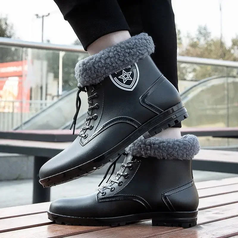Fashion Waterproof Resistant Man Shoes Fishing Rain Boots for Men Gumboots Loafers Rainy Day Wear-resistant Comfortable Garden 250106