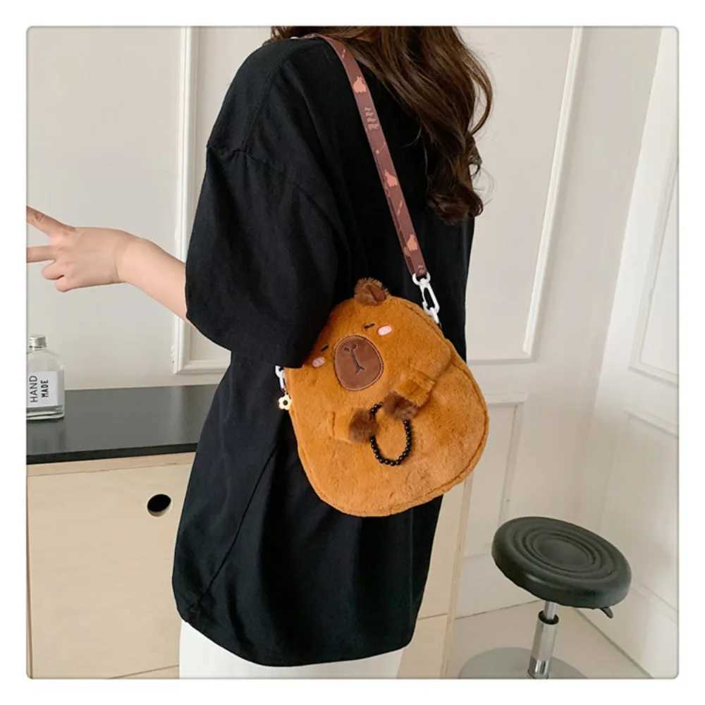Large Capacity Capybara Plush Shoulder Bag Carto Capybara Handbag Unisex Capybara HandbagXJ250108