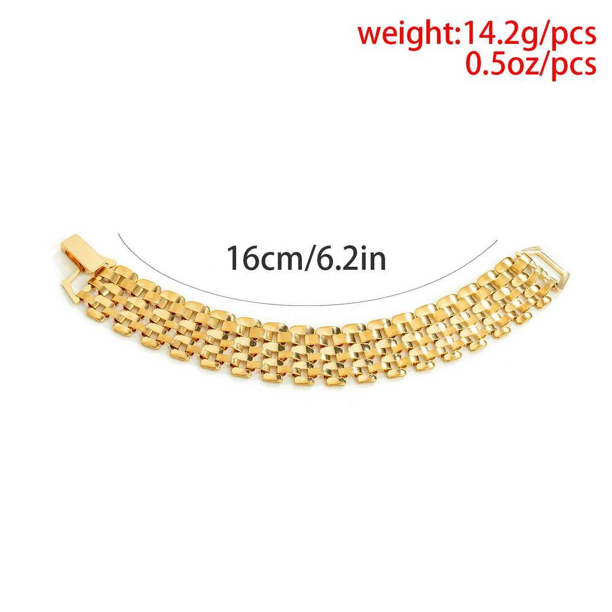 Punk Wide Latt Thick Chain Bracelets for Women Tren Chunky Hand Chains 2022 Fashion Charms Bracelets Ladies Jewelry GiftsXJ250109