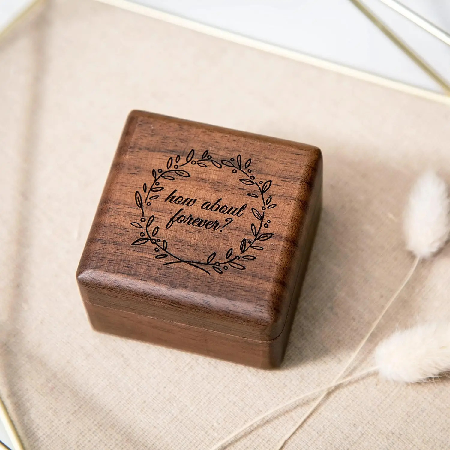 Personalised Wedding Ring Box Custom Wood Wooden Anniversary Gift Wedding Ring Keepsake Engraved Ring Bearer Boxes 250106