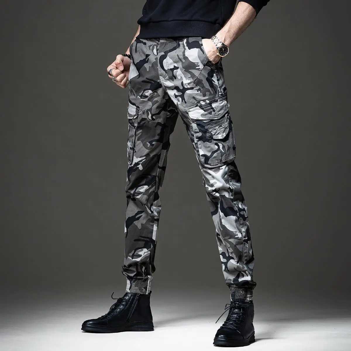 Mens lightweight luxury camouflage outdoor sports jeans wearresistant multi pocket commercial pants and ultrathin fashionable casual pants for army fa