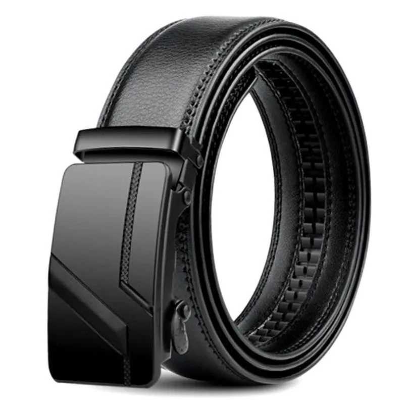 Mens PU leather strap with fashionable automatic buckle suitable for mass business high-quality mens strap W250109