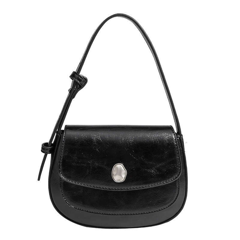 Korean Ins niche high-end semi-circular underarm with versatile temperament, saddle shoulder crossbody bag, hand-held bag
