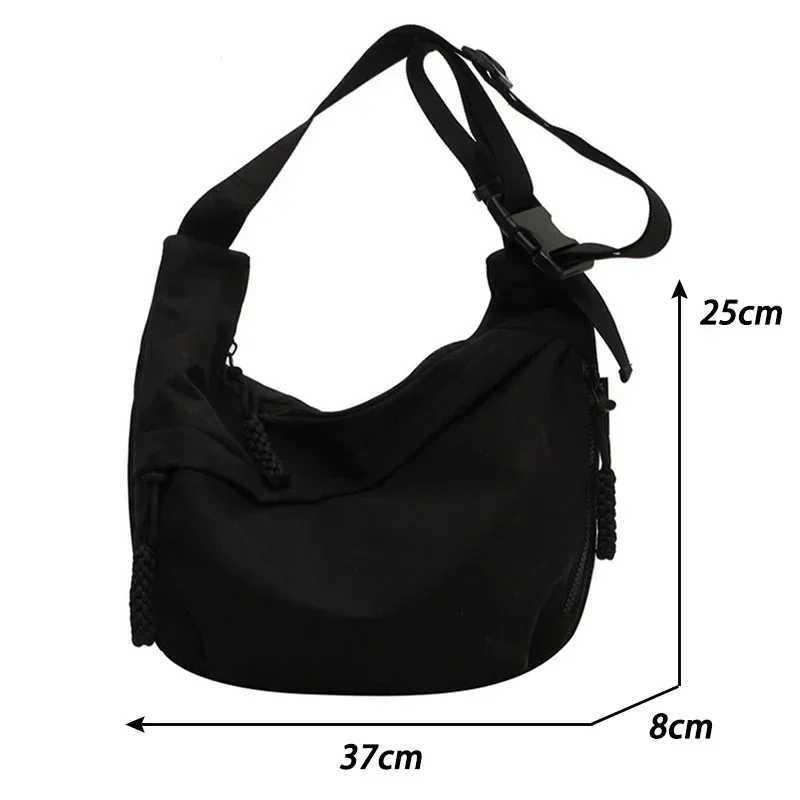 Nyl Hobos Crossbody Bags Solid Casual Zipper Womens Bags 2024 Fi High Capacity Solid Color Single Shoulder Totes BagXJ250108