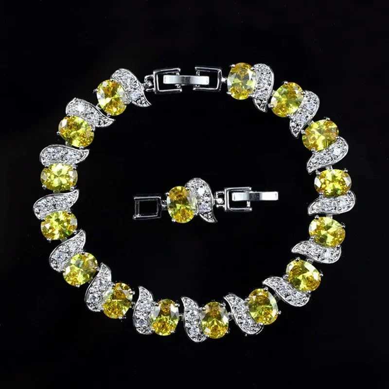 Exquisite Shiny Tennis Ball She Crystal Zircon Bracelet for Women Fashion Evening Party Jewelry Girls GiftXJ250109