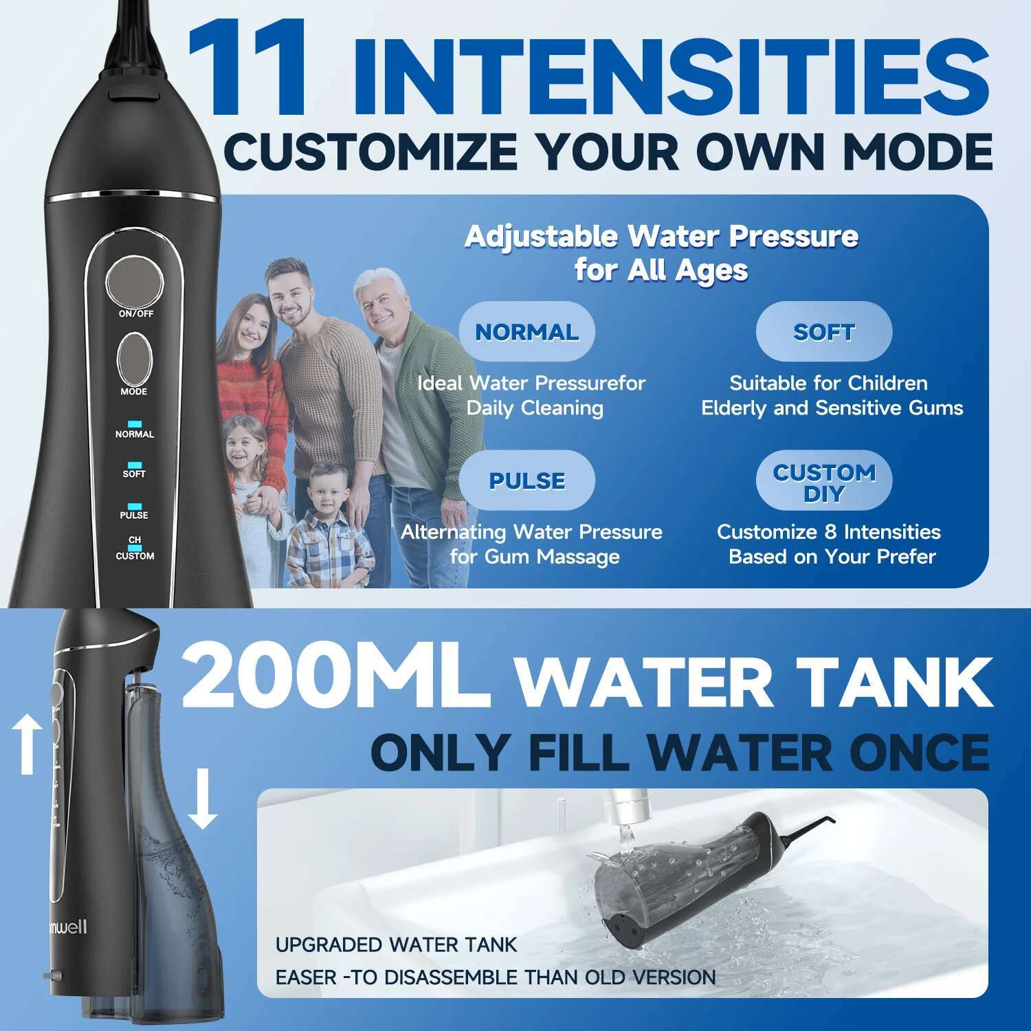 ss Portable Cordless F18 Oral Irrigator 3 Cleaning Modes Waterproof Rechargeable Dental Cleaner 4 Nozzles Clean Gums