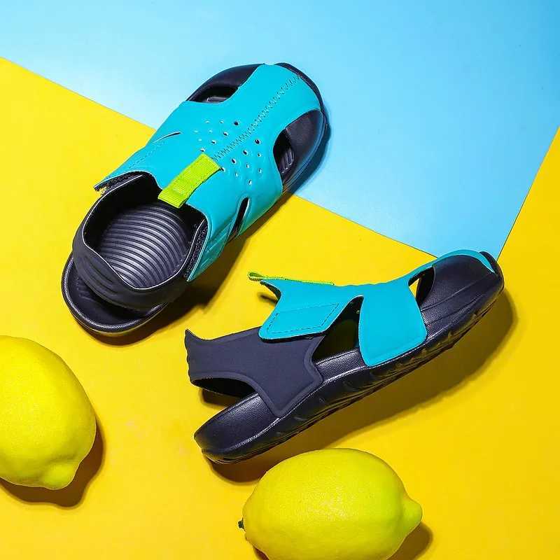 Childrens summer beach sandals boys breathable sports sandals girls fashionable candy colored cool sandals baby soft and lightweight summer shoes W250