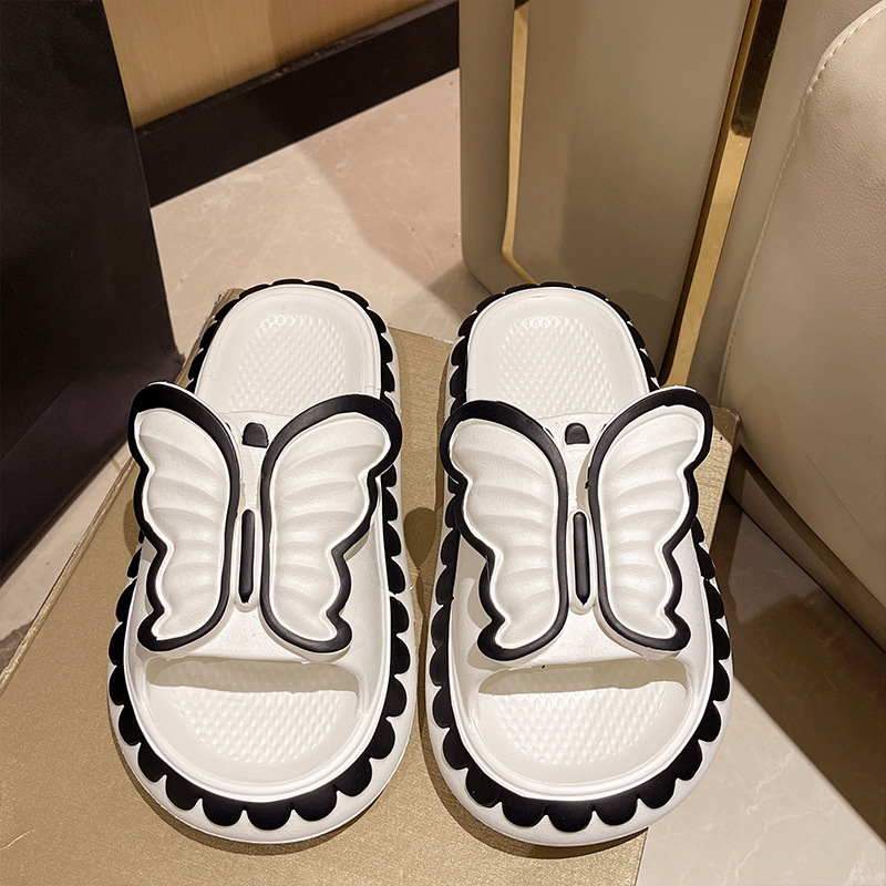 New slippers women wear lovely butterfly outside summer indoor home bathroom bath non-slip thick soled slippers 36-41 Wholesale