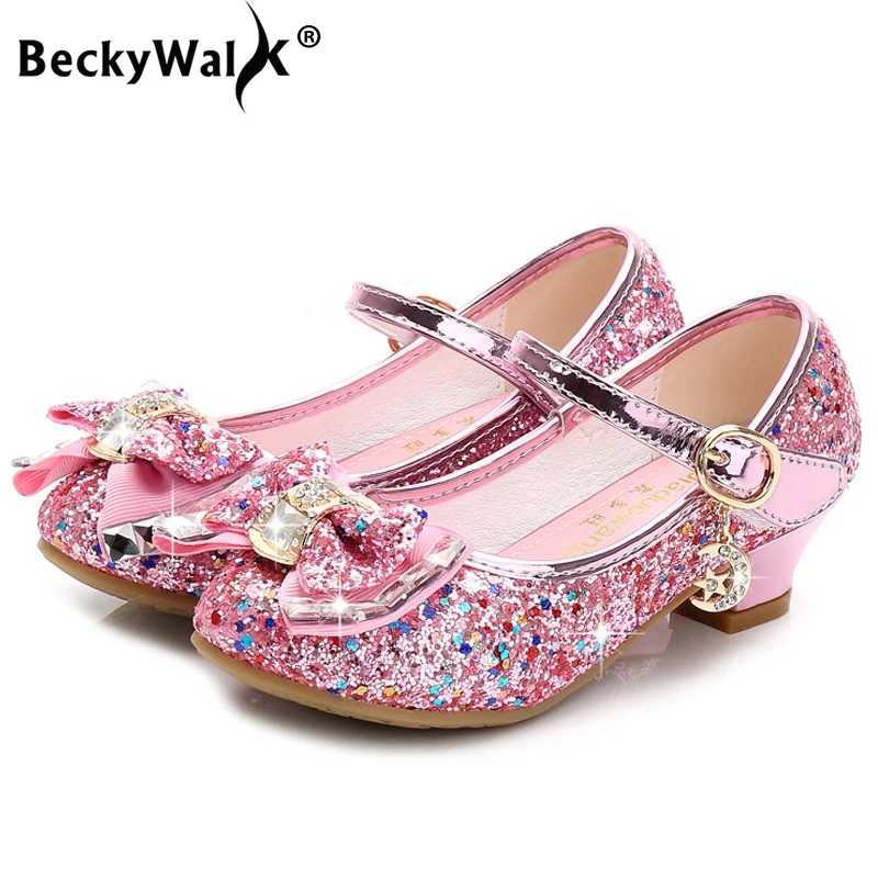 Princess Girls Par Shoes Childrens Sandals Colorful sequins High Heels Girls Sandals Peep Toe Summer Childrens Shoes CSH813 W250108