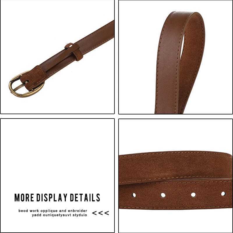 Simple and fashionable metal clip buckle real belt double-layer denim width 2.5cm womens jeans luxury designer belt W250109