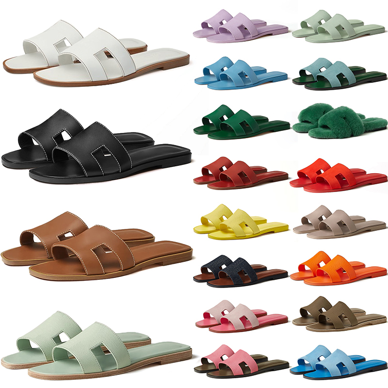 free shipping with dustbag designer sandals slippers slide womens black brown leather red girl lady womens flat rubber daily outfit party fashion