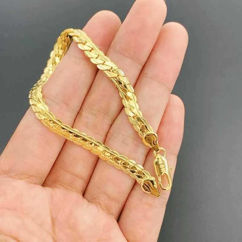 Mens Jewellery 8 Inch Bracelet 5MM Sideways Chain Bracelet for Woman Men Fashion Wedding Engagement Jewelry Gift Pulsera HombreXJ250109