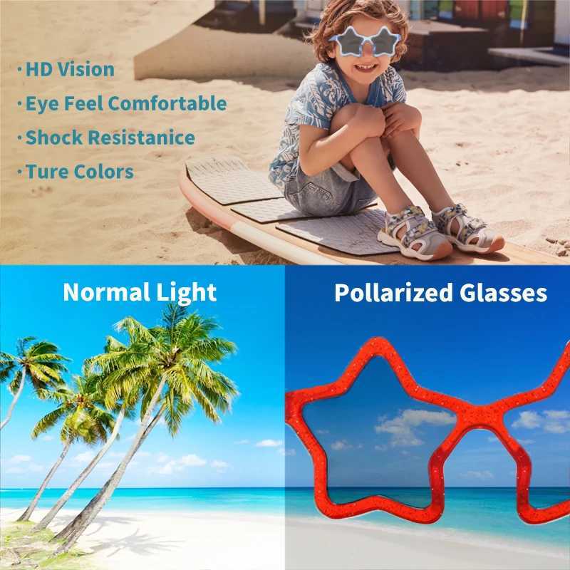 Childrens cute and shiny star shaped irregular person UV400 sunglasses for boys and children outdoor sun protection sunglasses for girls glasses W2501