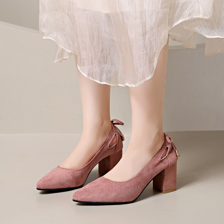 Women Dress Shoes Fashion Chunky Heel High Heel Niche Design New Sexy Style Simple Versatile Triple Black Pink Khaki Free shipping