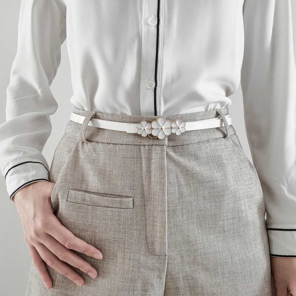 Womens waist belt fashionable thin decorative dress daisy black and white summer W250109