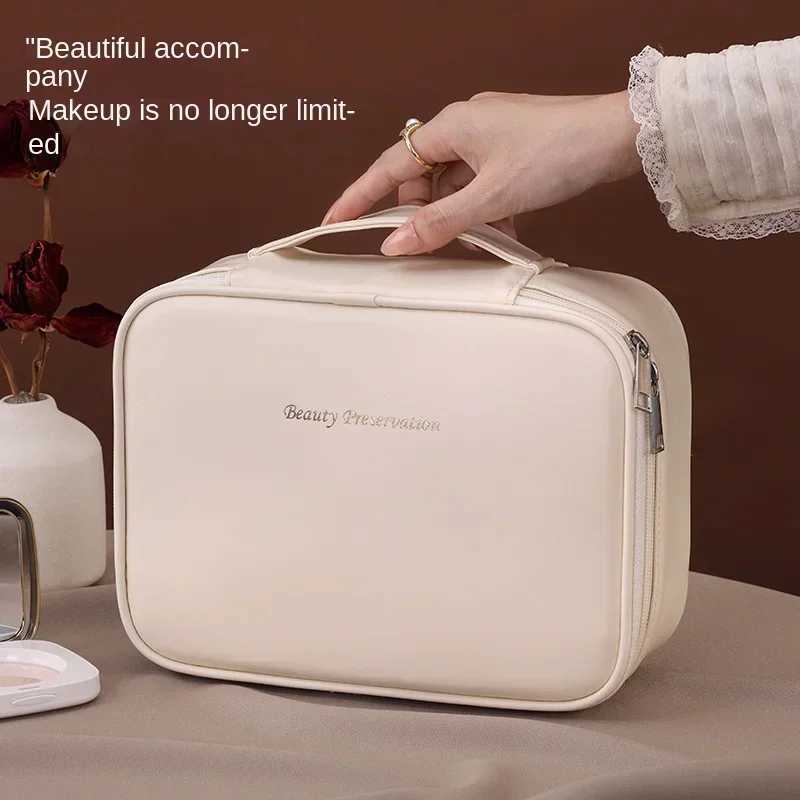 Womens double-layer makeup bag large capacity makeup bag designer storage bag cosmetics organizer travel essentials W250109