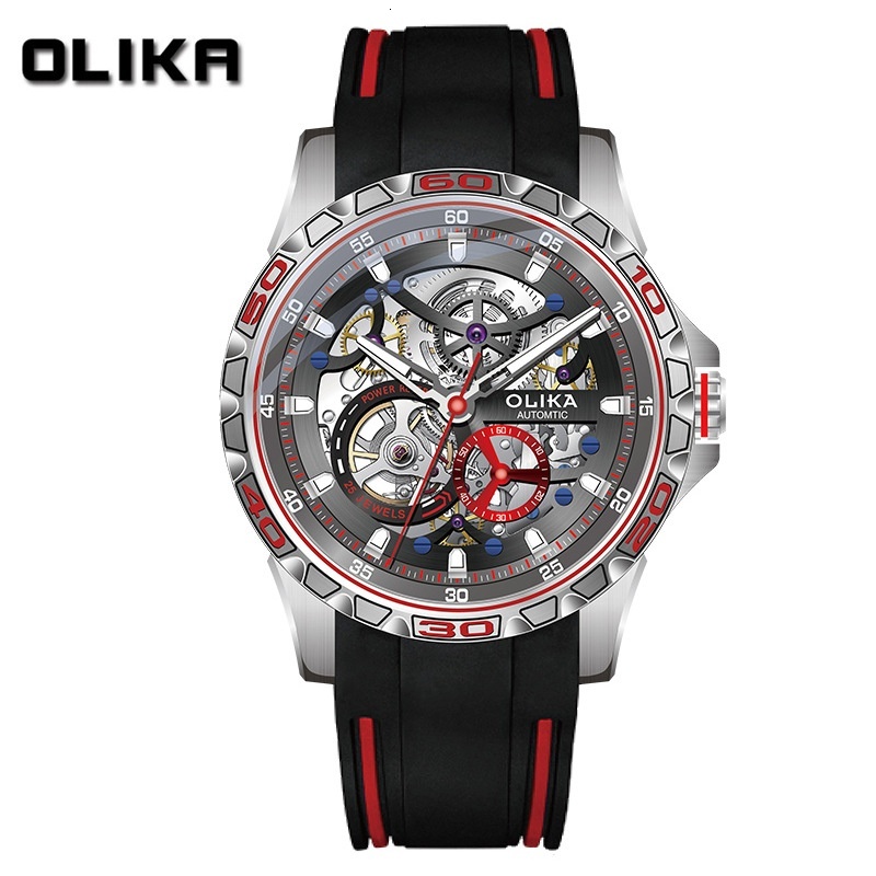 Stylish Men's Automatic Skeleton Mechanical Watch with Luminous Features