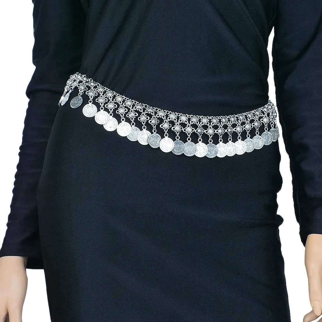 Bohemian Belly Chain Fashion Vintage Coins Charms Long Waist Belt Women Beach Gypsy Turkish Boho Body Jewelry 250107