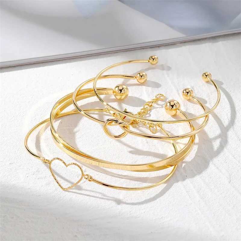 4pcs/set Stainl Steel Bracelets Vintage Mens Fashion Metal Woven Twist Texture Bangles for Women Jewelry Streetwear GothXJ250109