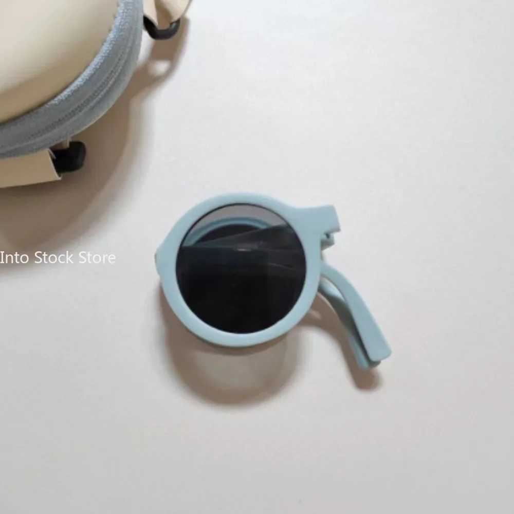 Folding childrens sunglasses cute round sunglasses for girls and boys street photography glasses for children baby sunglasses UV protection W250109