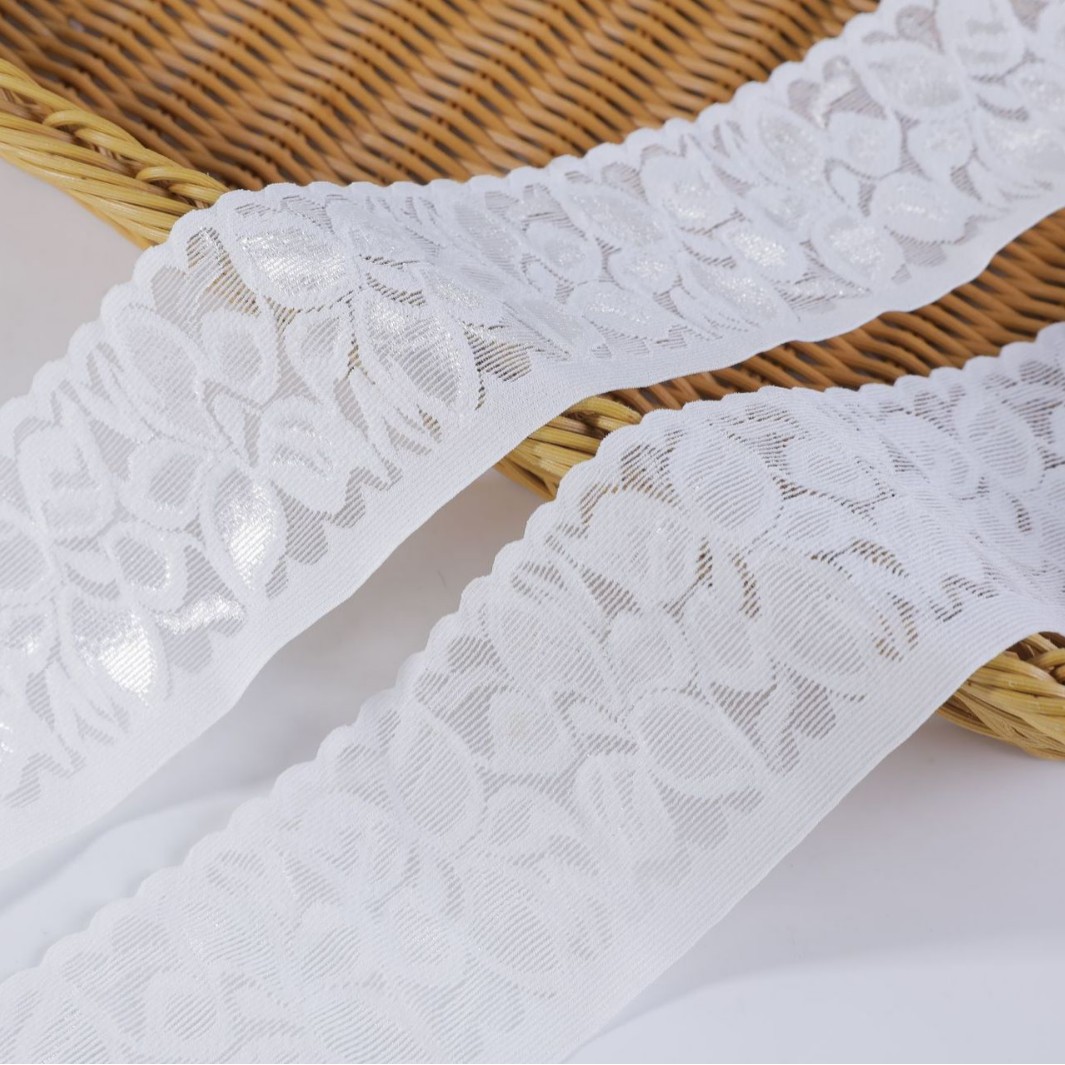 Thick dense high elasticity lace strap soft non hooked narrow lace lace DIY elastic band skirt edge decoration lock edge