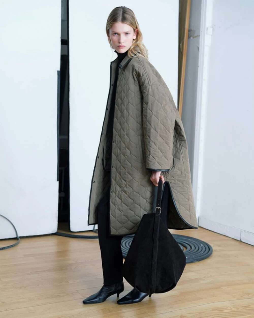 2024 Large Capacity Handbag Urious Frosted Suede Women's Shoulder Bag Commuting Tote Cowhide Bucket Pouch