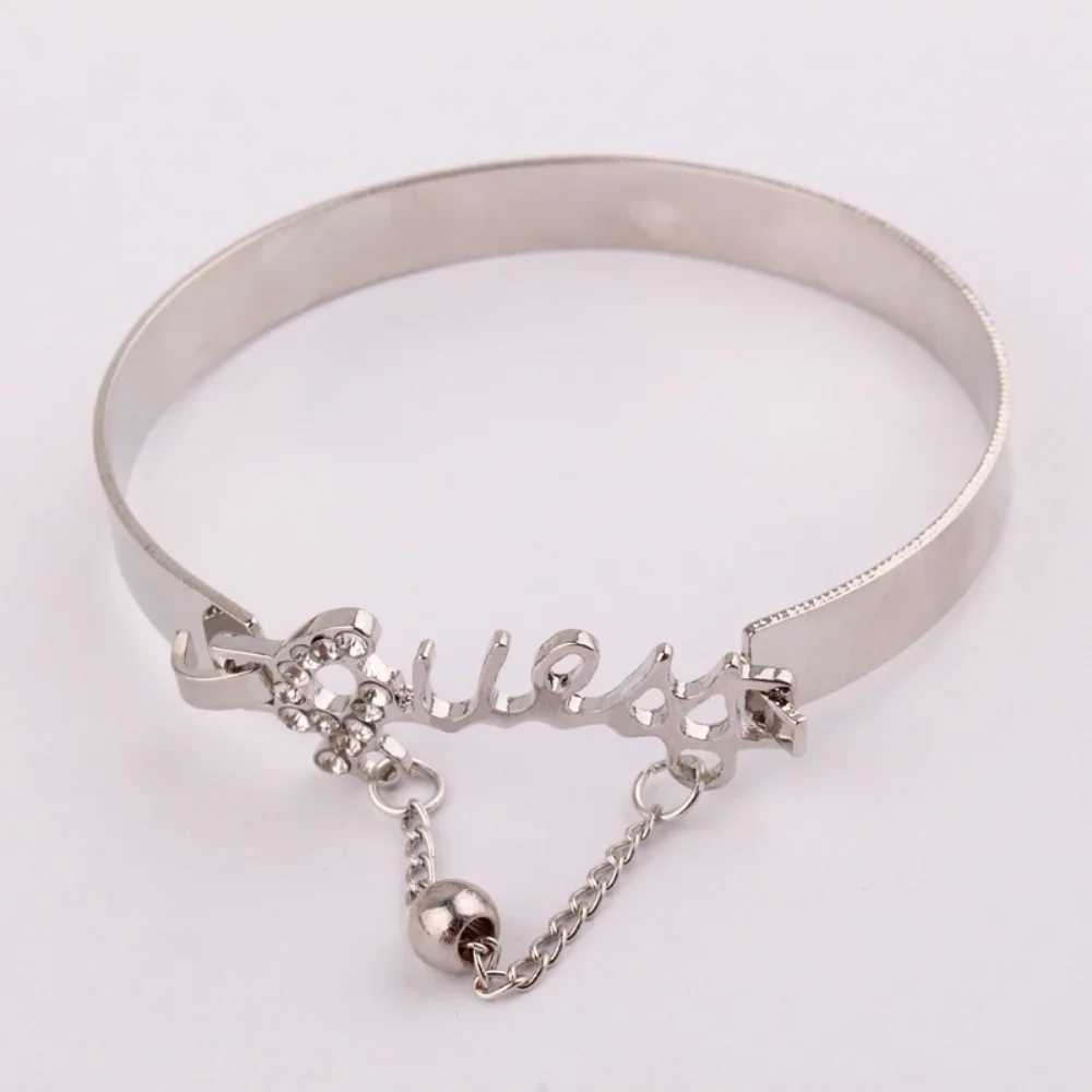 Womens Metal Bracelet Letter Alloy Band Crystal Pendant Hot Selling Jewelry Fashion JewelryXJ250109