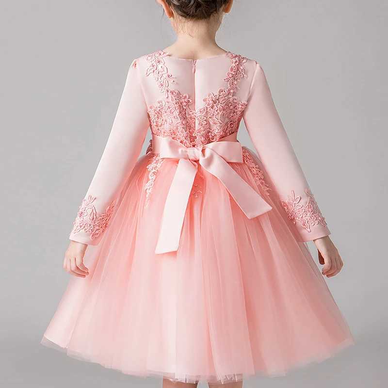 Kids Dresses For Girls Wedding Par Frock Flower Ball Gown Princess Summer Girls Dress Childrens Tutu Embroidery Short DressXJ250108