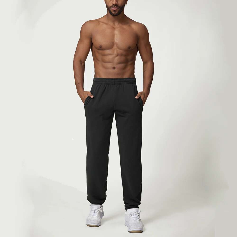 Vnazvnasi Cotton Home Casual Fiess Versatile Sweatpants Drawstring Sports Pockets Men Middle Waist Warm Pants