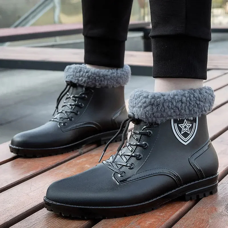 Fashion Waterproof Resistant Man Shoes Fishing Rain Boots for Men Gumboots Loafers Rainy Day Wear-resistant Comfortable Garden 250106