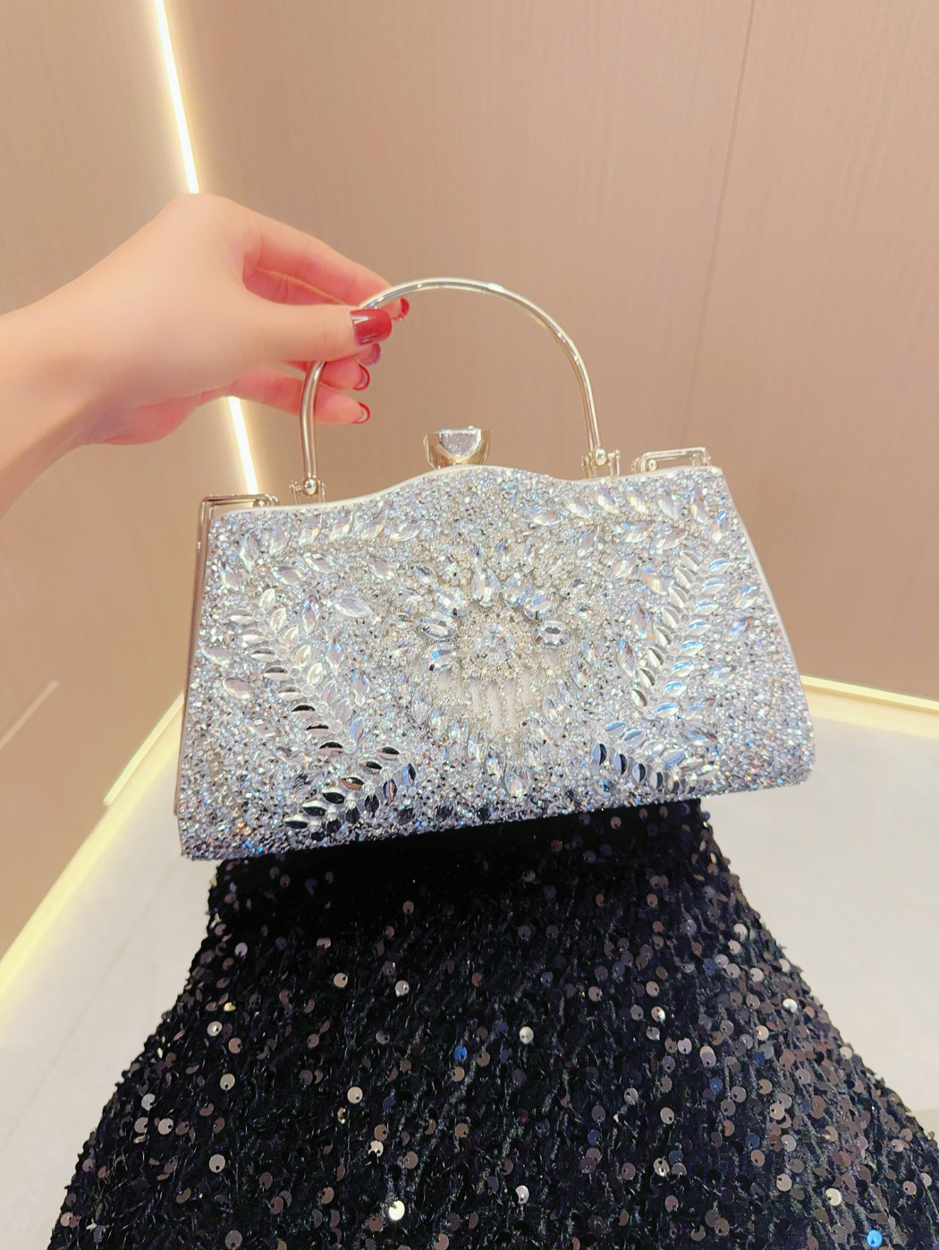 Designer Banquet Bag Party Diamond Inlaid Women's Party Handbag Wedding Party Shoulder Crossbody Bag Square Bag