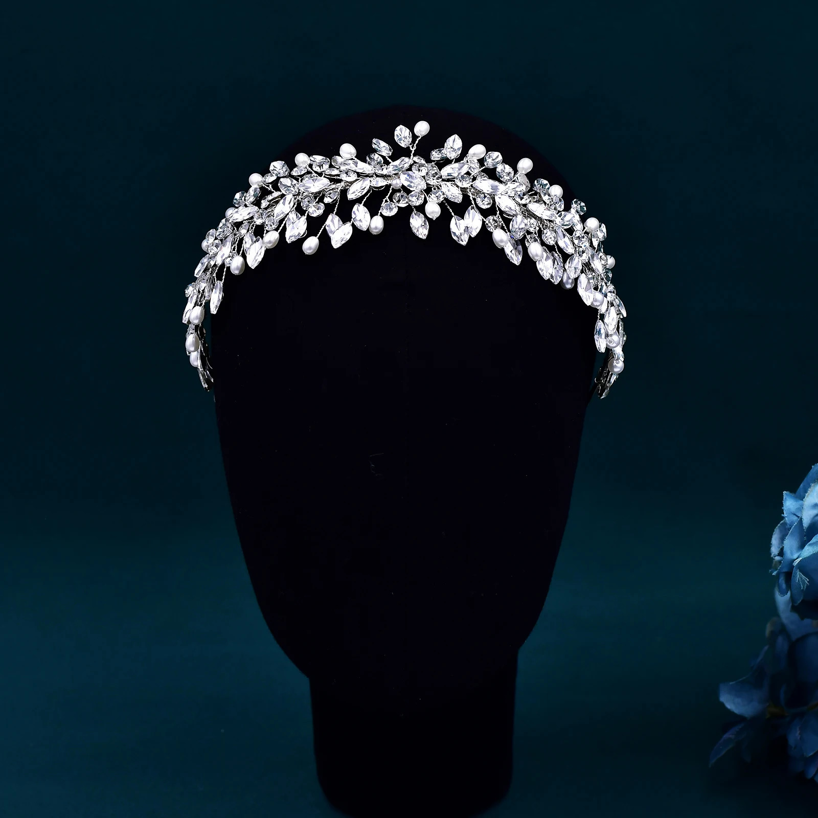 Bridal Accessories Pearls Rhinestones Wedding Headband Prom Trendy Jewelry Crystal Headwear for Women HP608250108