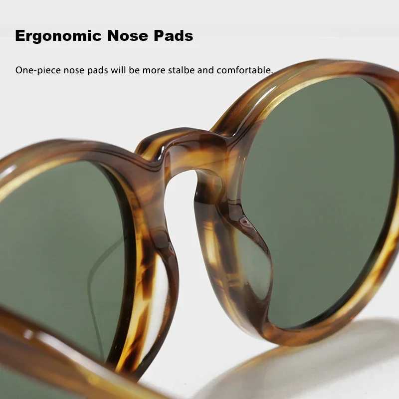 Fashionable retro sunglasses for men classic retro brand designer outdoor driving circular acetate prescription sunglasses for women W250109