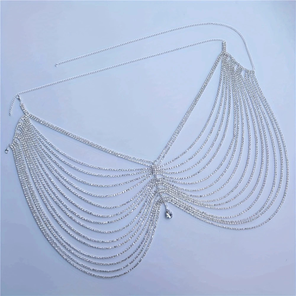 Personalized Sparkling Tassel Crystal Waist Chain Water Drop Pendant Nightclub Party Bikini Rhinestone Waist Chain Body Chain 250107