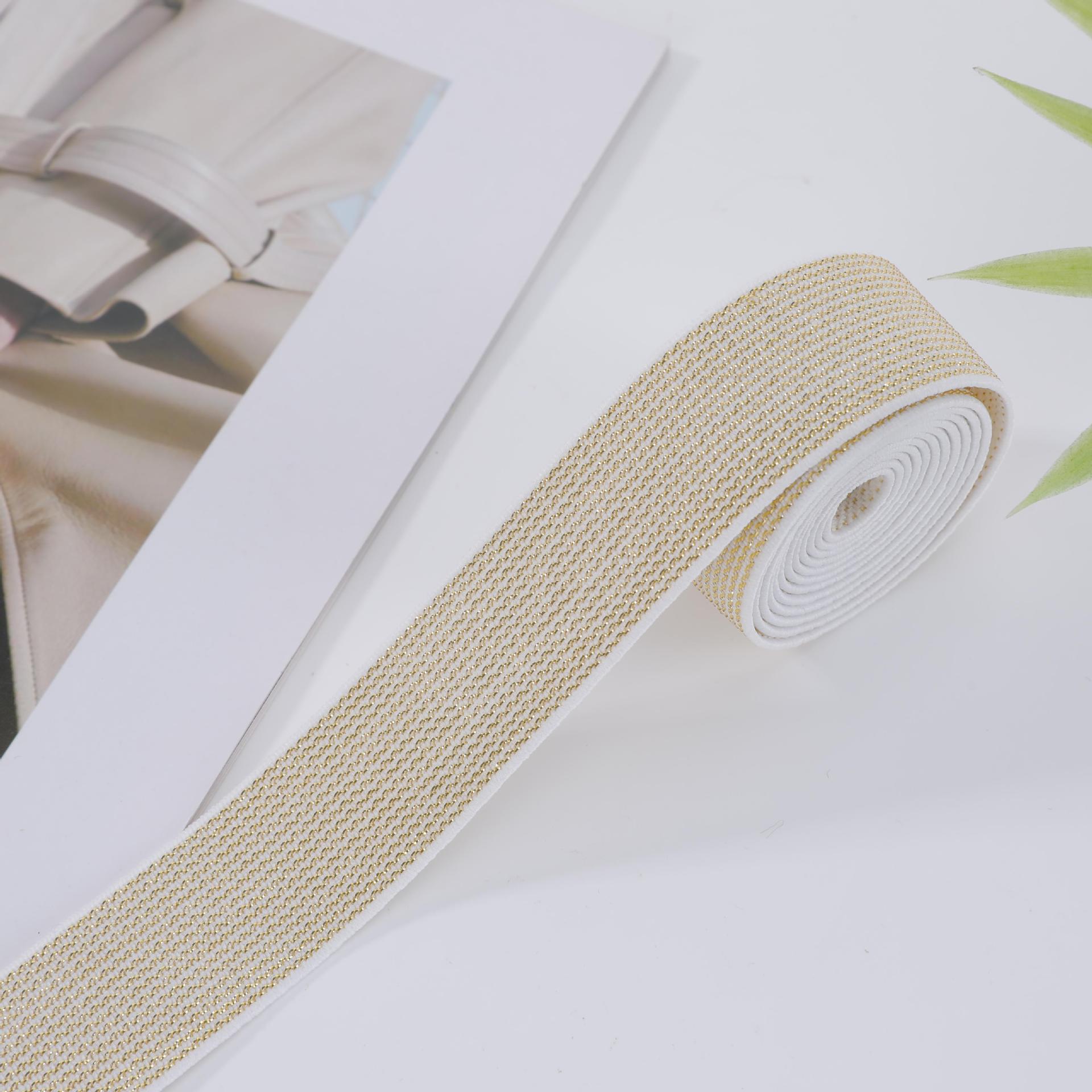 Elastic band width colorful gold and silver silk flat high elasticity thin elastic band pants waist