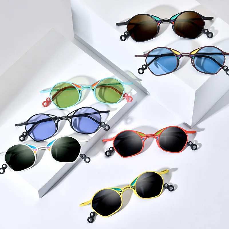 Colorful pure titanium sunglasses suitable for men and women irregular sunglasses personal fashion UV400 outdoor trend sunglasses W250109