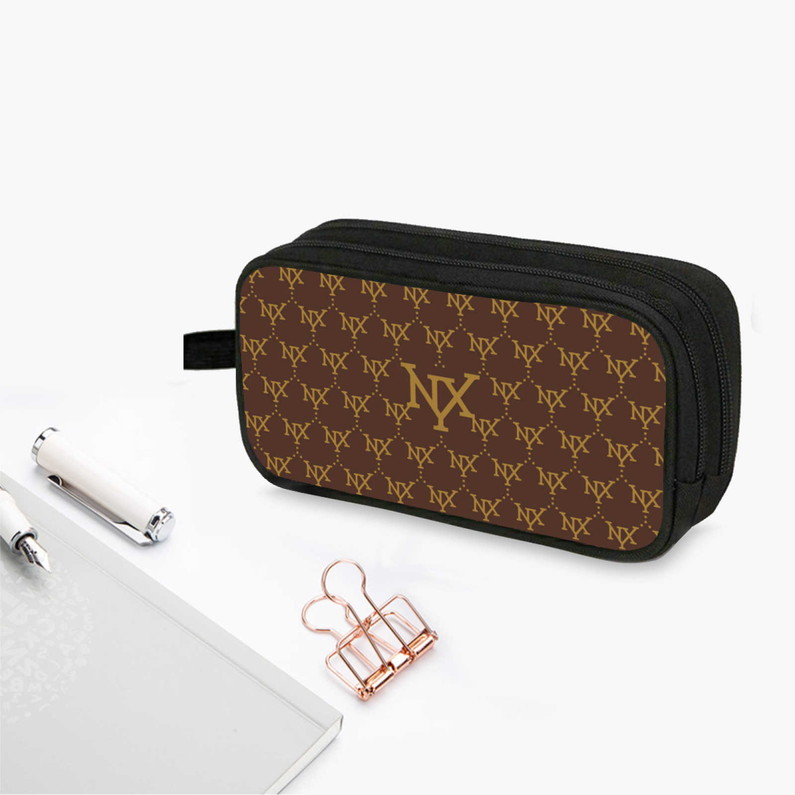 NXY Portable Double Pencil Case Makeup Bag Pouch Pen Storage Bag Student Stationery Organizer School Supplies 250109
