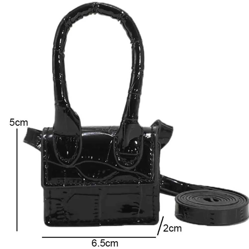 Fi Ste Pattern Mini Crossbody Bag Portable Shoulder Bag PU Leather Solid Color Small Square Bag Ladies HandbagXJ250108