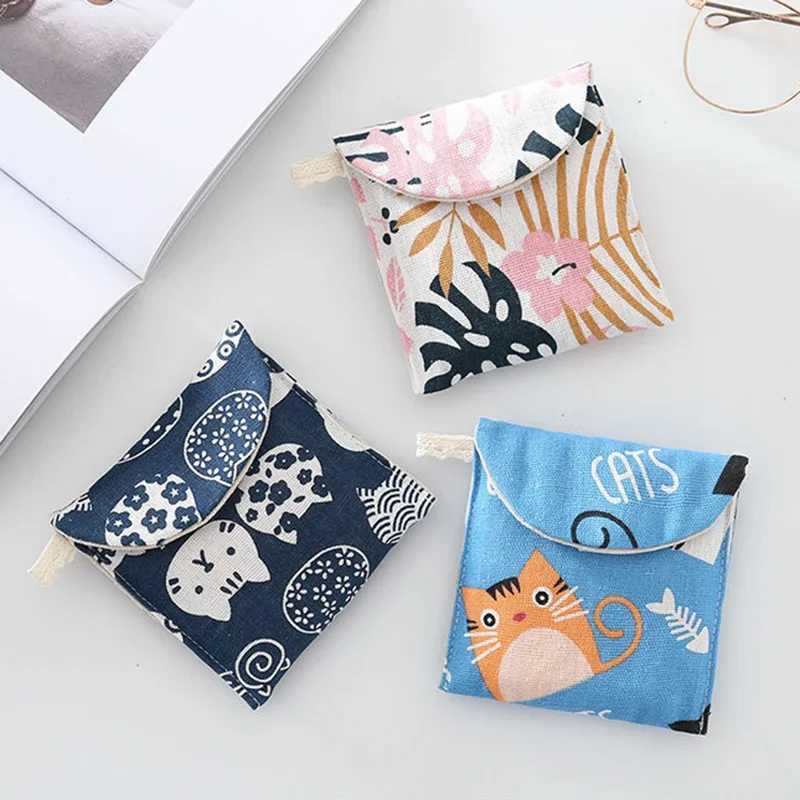 Portable Womens Cosmetics Organizer Sanitary Napkins Storage Bag Girl Cute Coin Card Sanitary Pad Bag Small Cosmetics Bag W250109