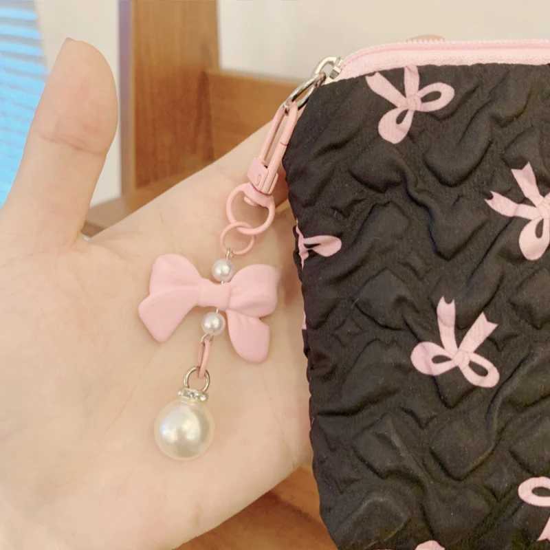 Sweet Bow Canvas Makeup Bag Set Large Capacity Portable Lipstick Air Cushion Storage Bag Cotton Cosmetics Handbag Travel Washing Bag W250109
