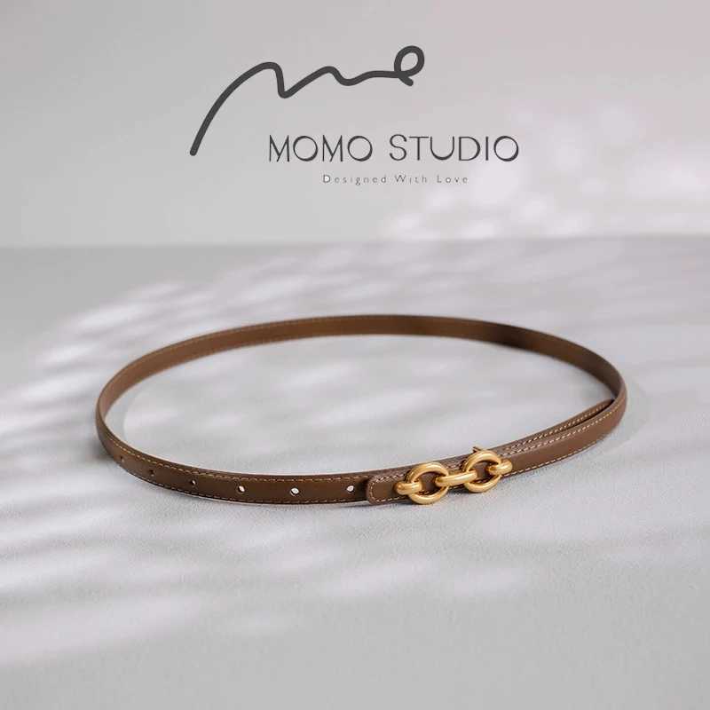 New Fashion Womens Leather Adjustable Gold Buckle Belt Womens Fashion Thin Cowboy Belt Womens Jeans Dress Belt W250109