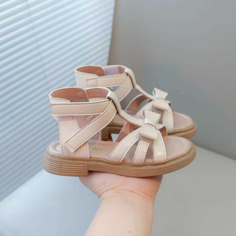 Girls summer sandals childrens gladiator sandals high top bow princess sweet water shoes childrens Roman sandals beige soft W250108