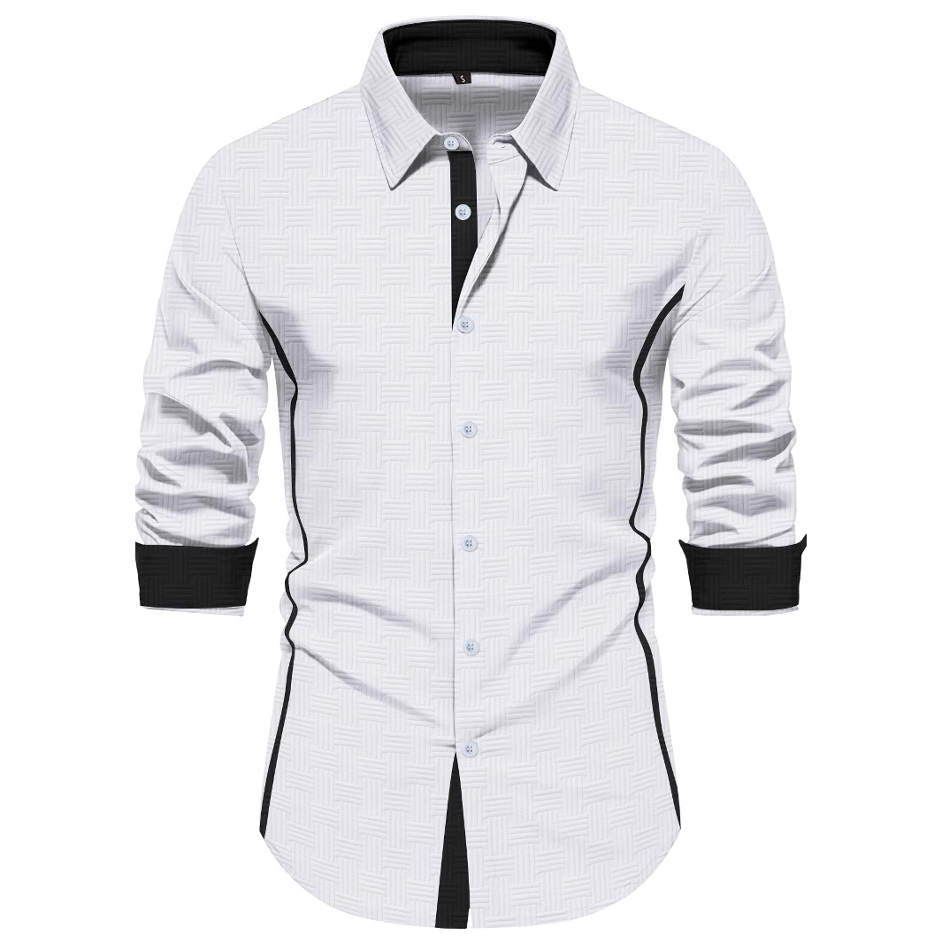 designer shirt for man button down 2025 Fall New Fashion Brand Designer Shirt Man Dress Shirt Long Sleeve Slim Fit Casual Mens Clothing