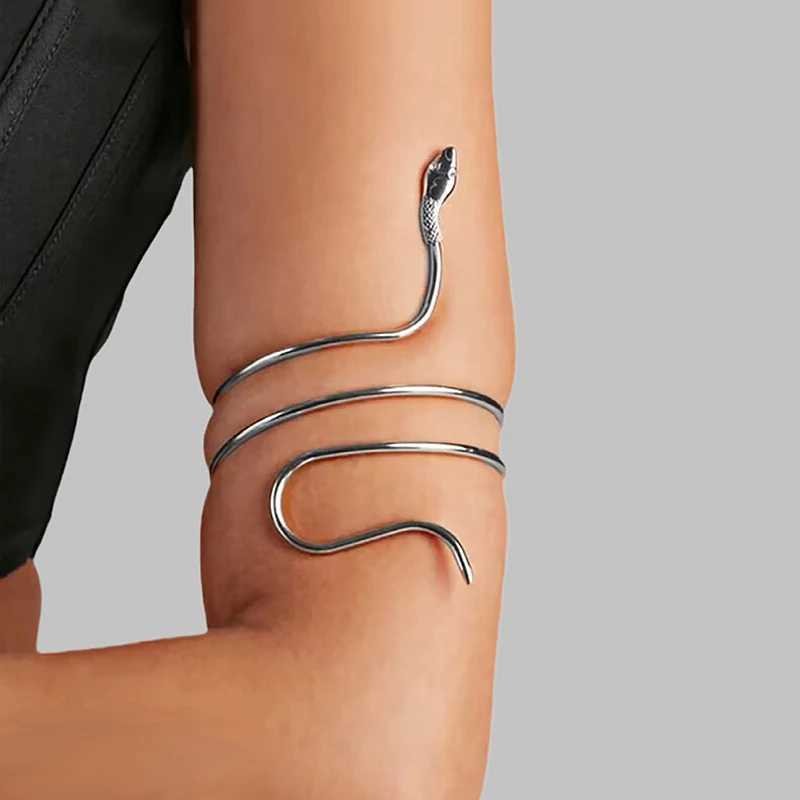 Punk Coiled Snake Spiral Upper Arm Cuff Armlet Armband Bangle Women Jewelry Egypt Swirl Snake Arm Cuff Armlet BraceletXJ250109